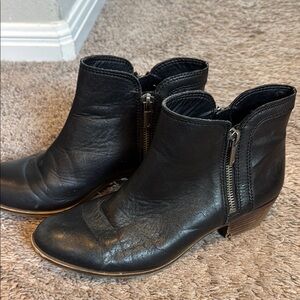 Lucky Brand Black Ankle Booties with Side Zippers